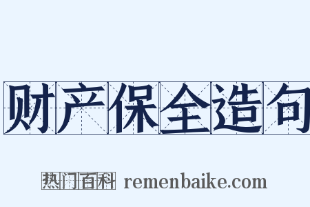 财产保全造句是什么意思的图片